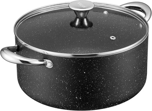 BEZIA Large 8 Quart Nonstick Stock Pot for Healthy Cooking