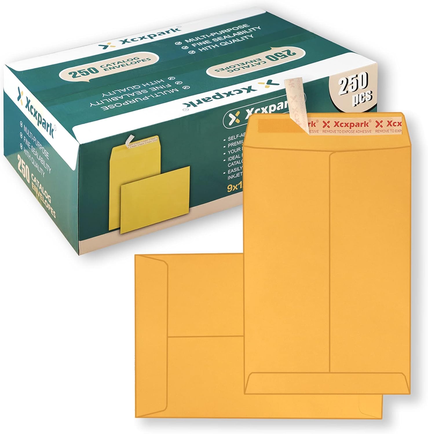 250 PCS 9x12 inches Self Seal Security Catalog Envelopes