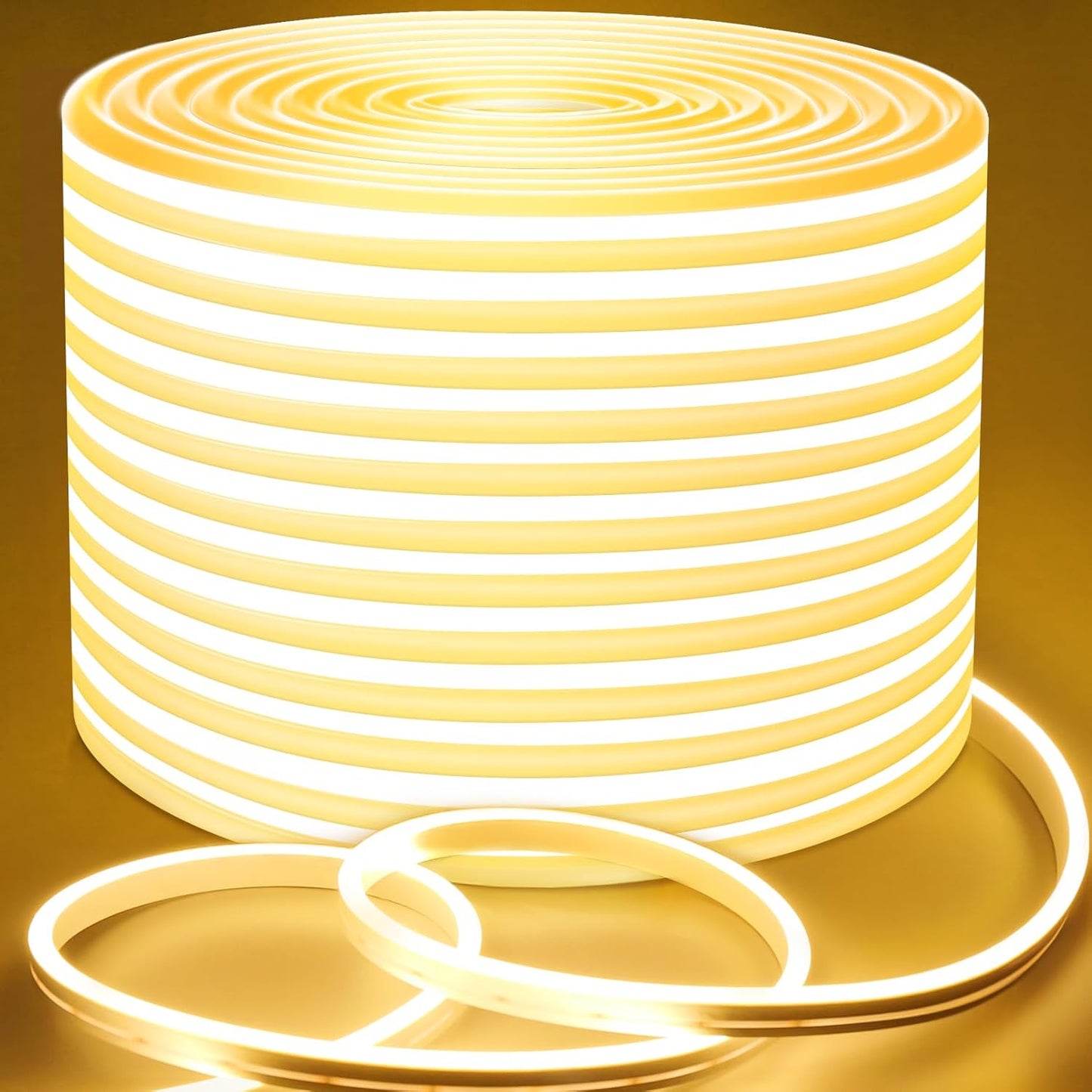 Dimmable LED Rope Lights for Home Decor - 65.6ft Warm White