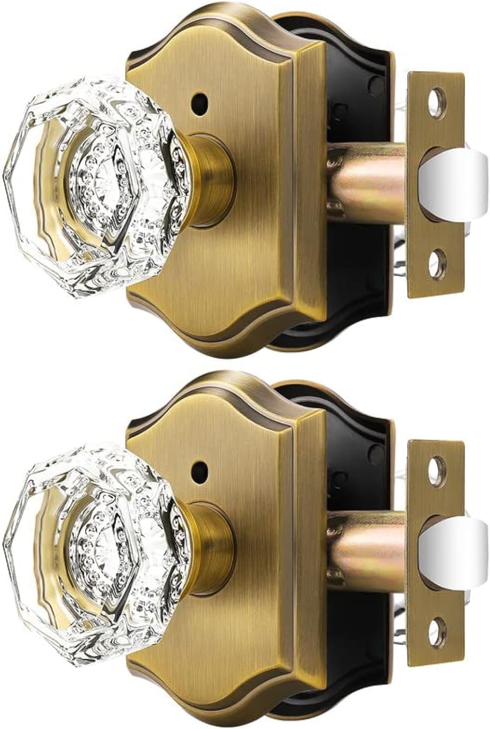 Orger Octagonal Crystal Door Knobs for Elegant Interior Privacy