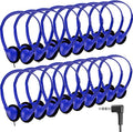 Classroom Headphones 25 Pack Dark Blue - Bulk Student Headsets
