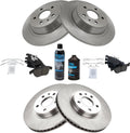 TRQ Front and Rear Brake Pad & Rotor Kit - Complete OE Replacement Kit