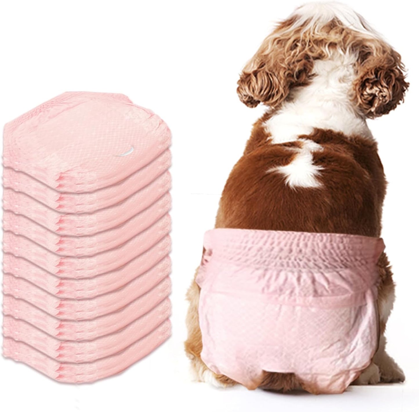 Xloey 10-Pack Female Dog Diapers - Leak-Proof & Stretchy Solution