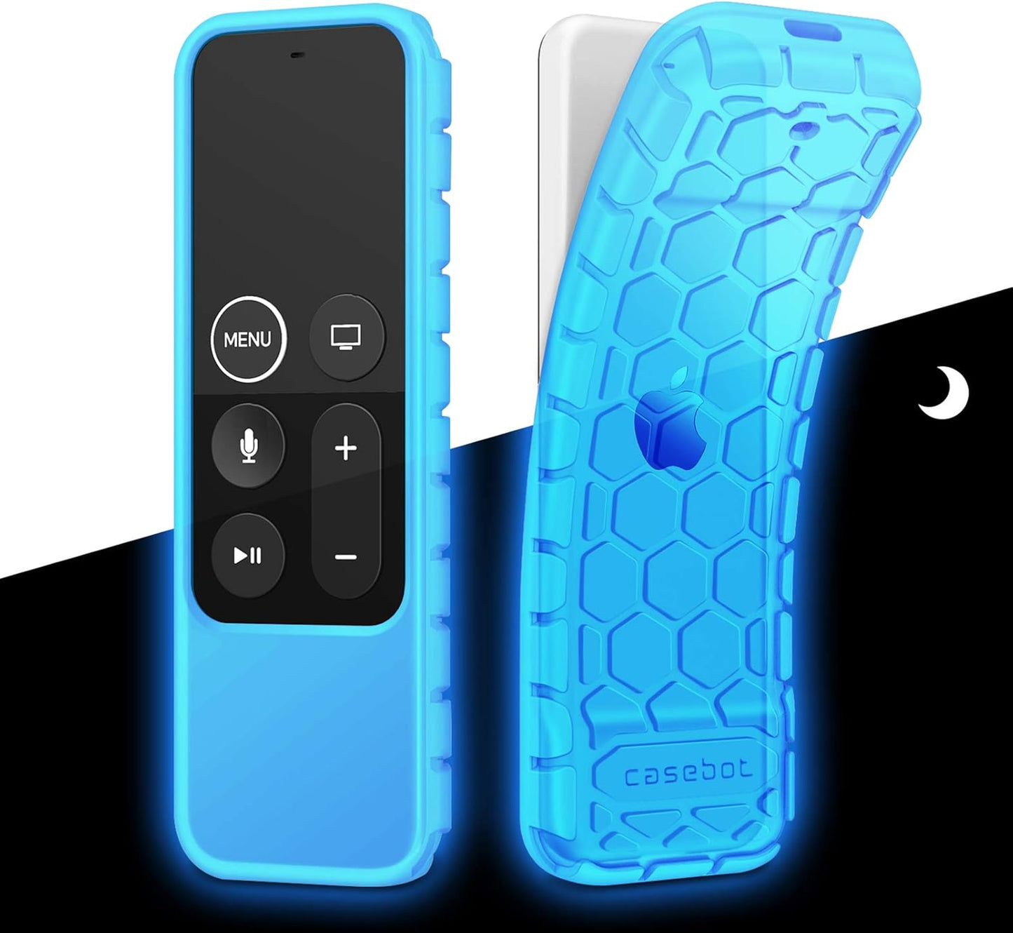 Fintie Anti-Slip Silicone Case for Apple TV Remote - Shockproof Sky Blue-Glow