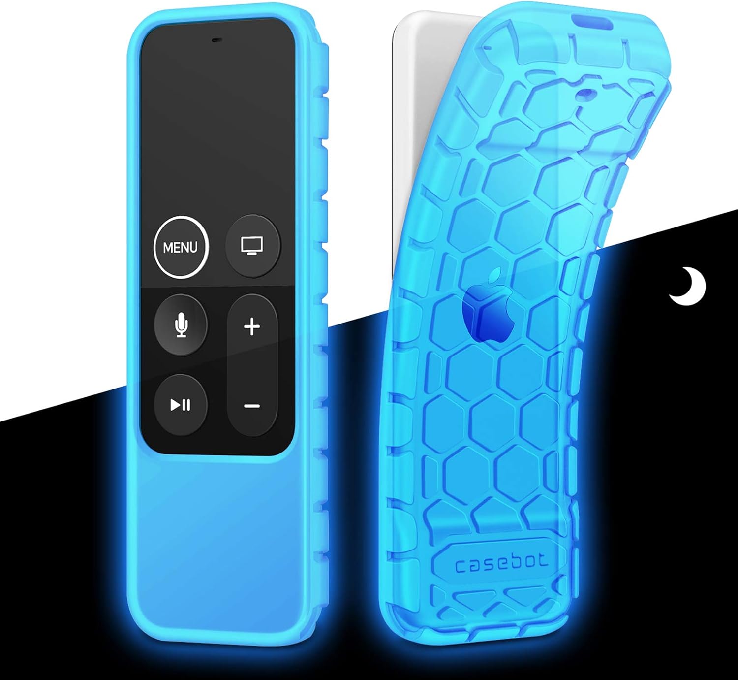 Fintie Anti-Slip Silicone Case for Apple TV Remote - Shockproof Sky Blue-Glow