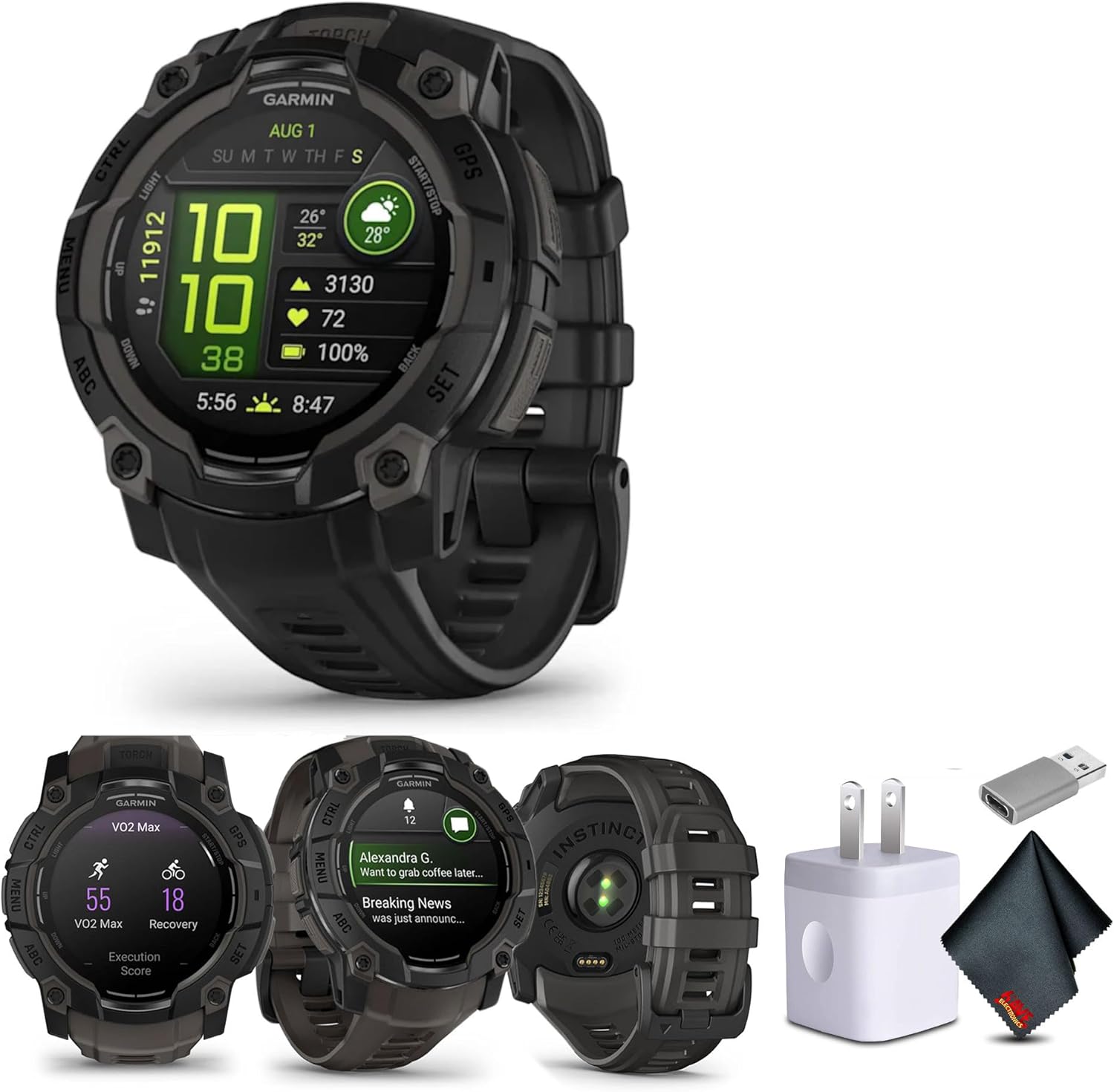 Garmin Instinct 3 45mm GPS Smartwatch with AMOLED Display