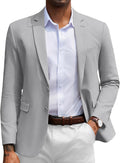 Men's Herringbone Blazer Slim Fit Cotton Sport Coat - Lightweight