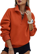 Womens Half Zip Oversized Sweatshirt - Fleece Lined Comfort