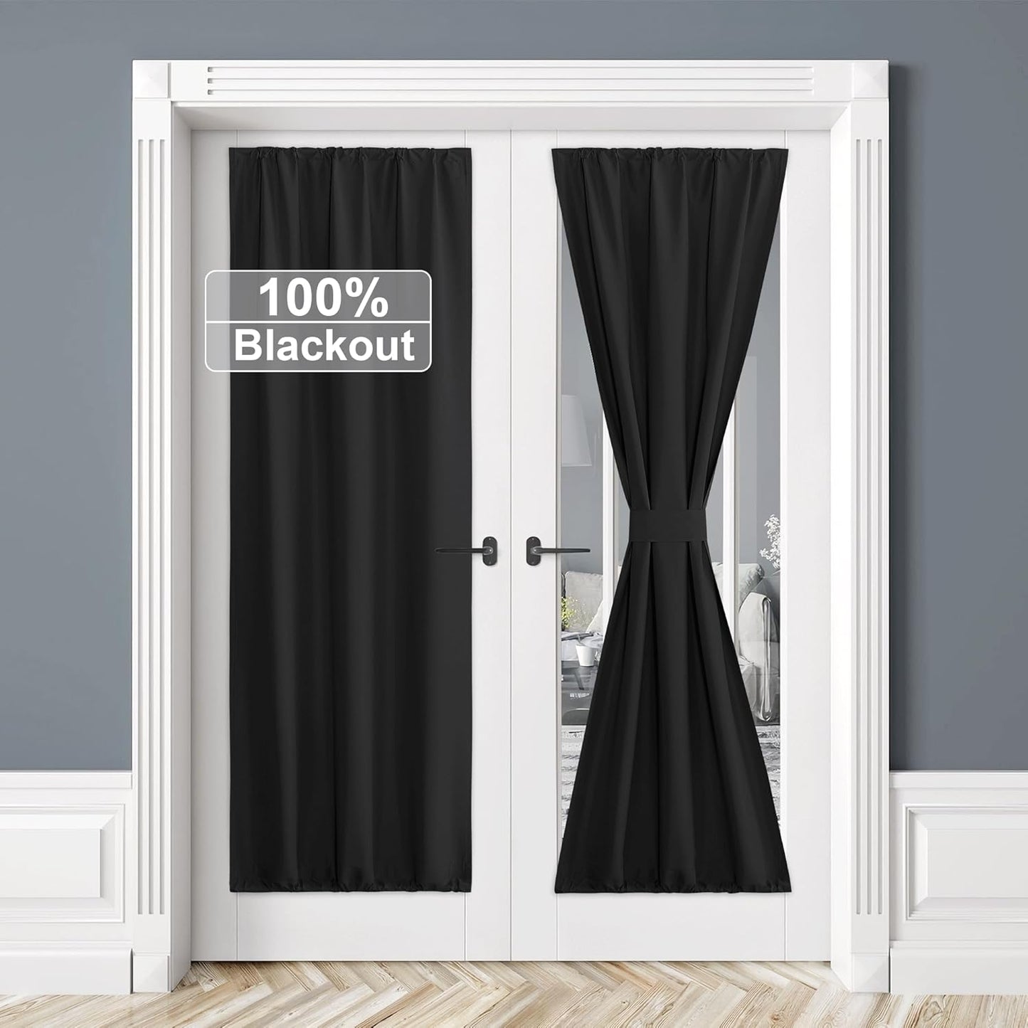 RYB HOME Portable 100% Blackout Door Curtain: Easy Install, Total Privacy