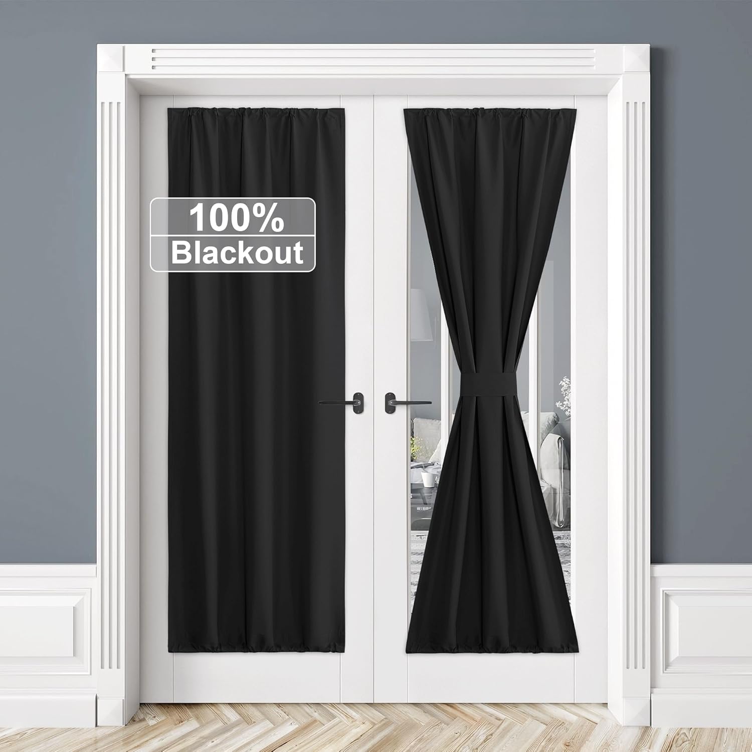RYB HOME Portable 100% Blackout Door Curtain: Easy Install, Total Privacy