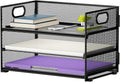 Marbrasse 3 Tier Paper Organizer Letter Tray - Portable Handle Design