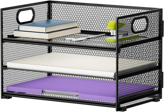 Marbrasse 3 Tier Desk Organizer - Efficient Paper Sorting
