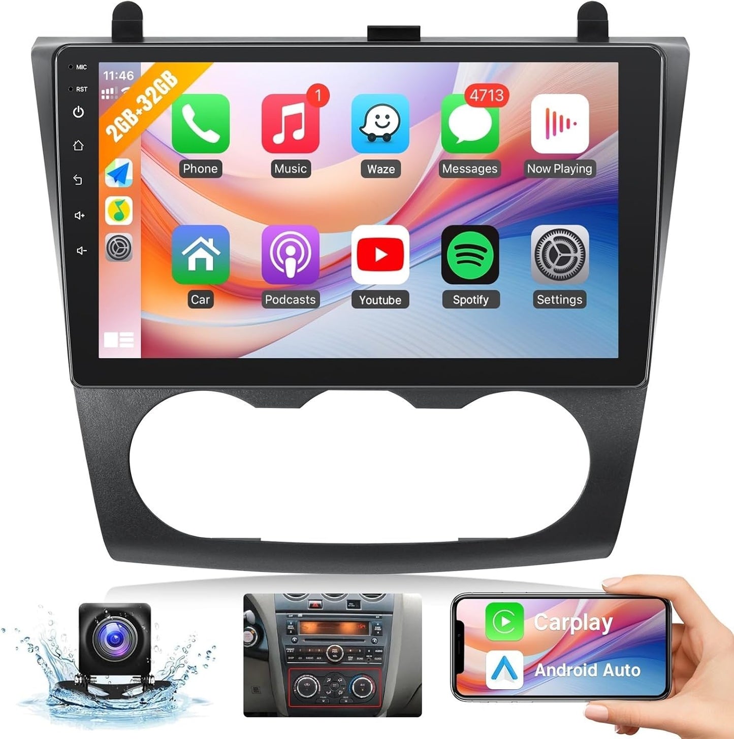 Leadfan Car Radio for Nissan Altima 2008-2012 with GPS & Bluetooth
