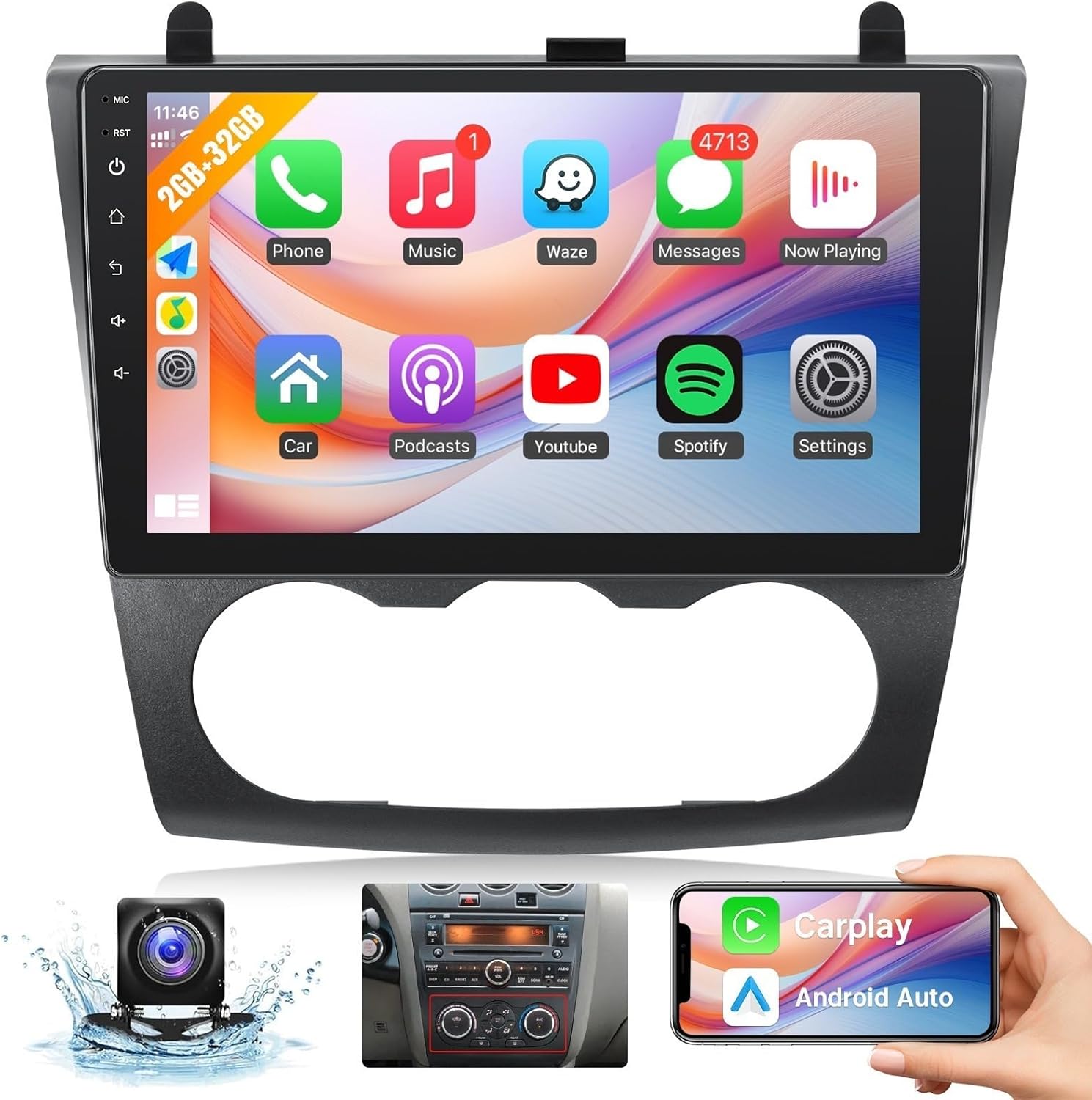 Leadfan Car Radio for Nissan Altima 2008-2012 with GPS & Bluetooth