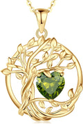 Tree of Life Birthstone Necklace Sterling Silver - Peridot