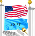 Flag Pole Kit 25FT 12 Gauge Heavy Duty Flagpole - Outdoor Yard Display