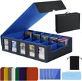 Trading Card Storage Box with Handle - 5-Row Portable Deck Case