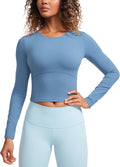 CRZ YOGA Butterluxe Womens Long Sleeve Crop Slim Fit Top - Soft