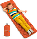 Kids Sleeping Pad with Built-In Pillow - Inflatable 2in Thick Pad