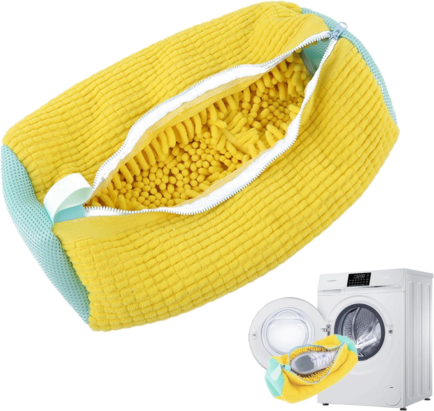 360 Shoe Cleaning Bag - Fluffy Fibers - Reusable - Yellow
