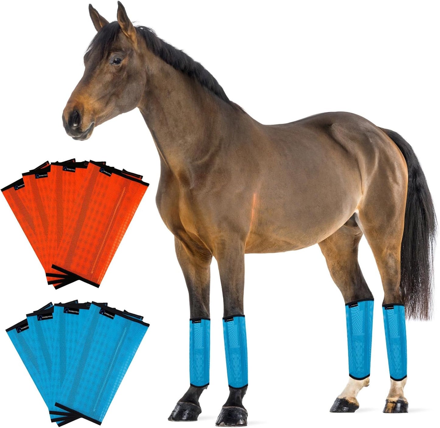 FOXLVDA Horse Fly Boots for Horses - Comfortable Leggings Set