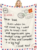 Gift for Dad Dear Dad Blanket from Daughter Son - Super Soft Throw