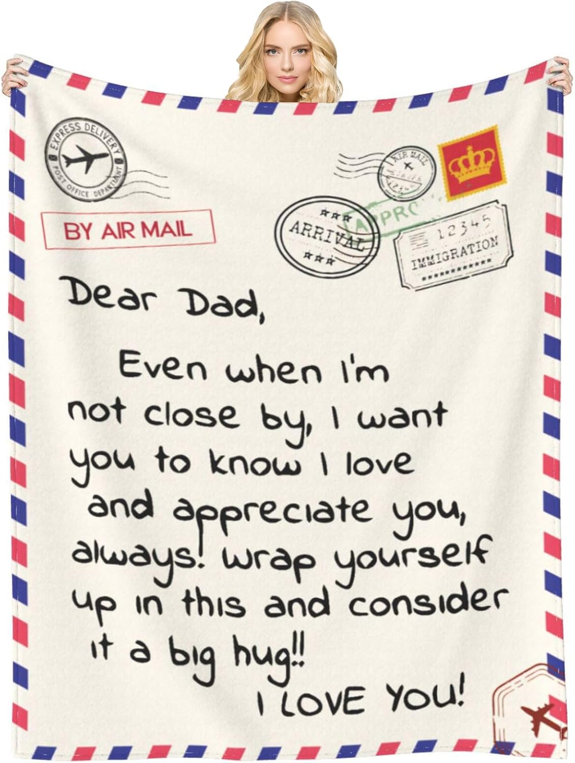 Dear Dad Blanket for Father's Day - Super Soft Flannel Throw