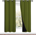 NICETOWN 100% Blackout Window Curtain Panels, Olive Green - Full Light