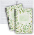 Accounting Ledger Book for Bookkeeping - Pack of 2 Light Green Leaf
