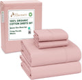 100% Organic Cotton Sheets Queen Size Percale Weave - Crisp