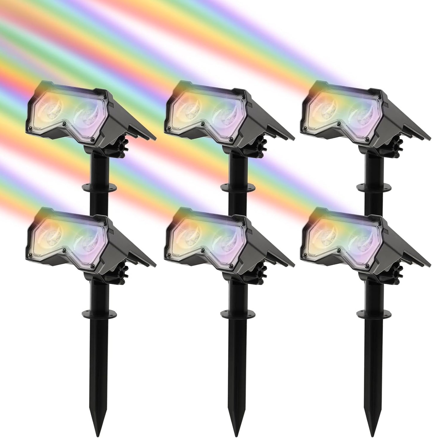 Solar Spotlights Outdoor with 8 Colors and 10 Modes for Gardens