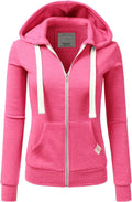 DOUBLJU Lightweight Thin Zip-Up Hoodie Jacket for Women