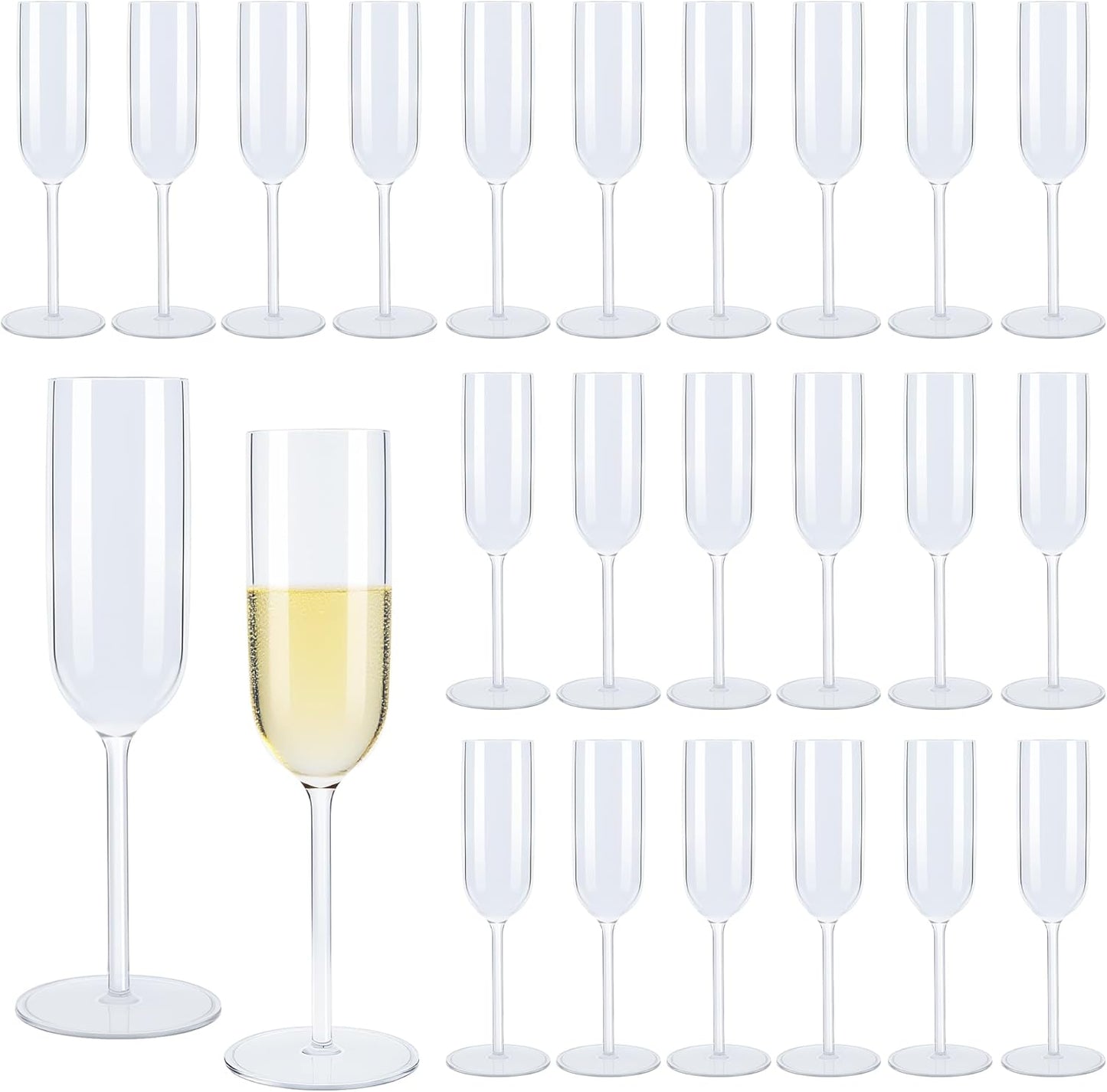 6oz Plastic Champagne Flutes Set of 24 for Every Celebration