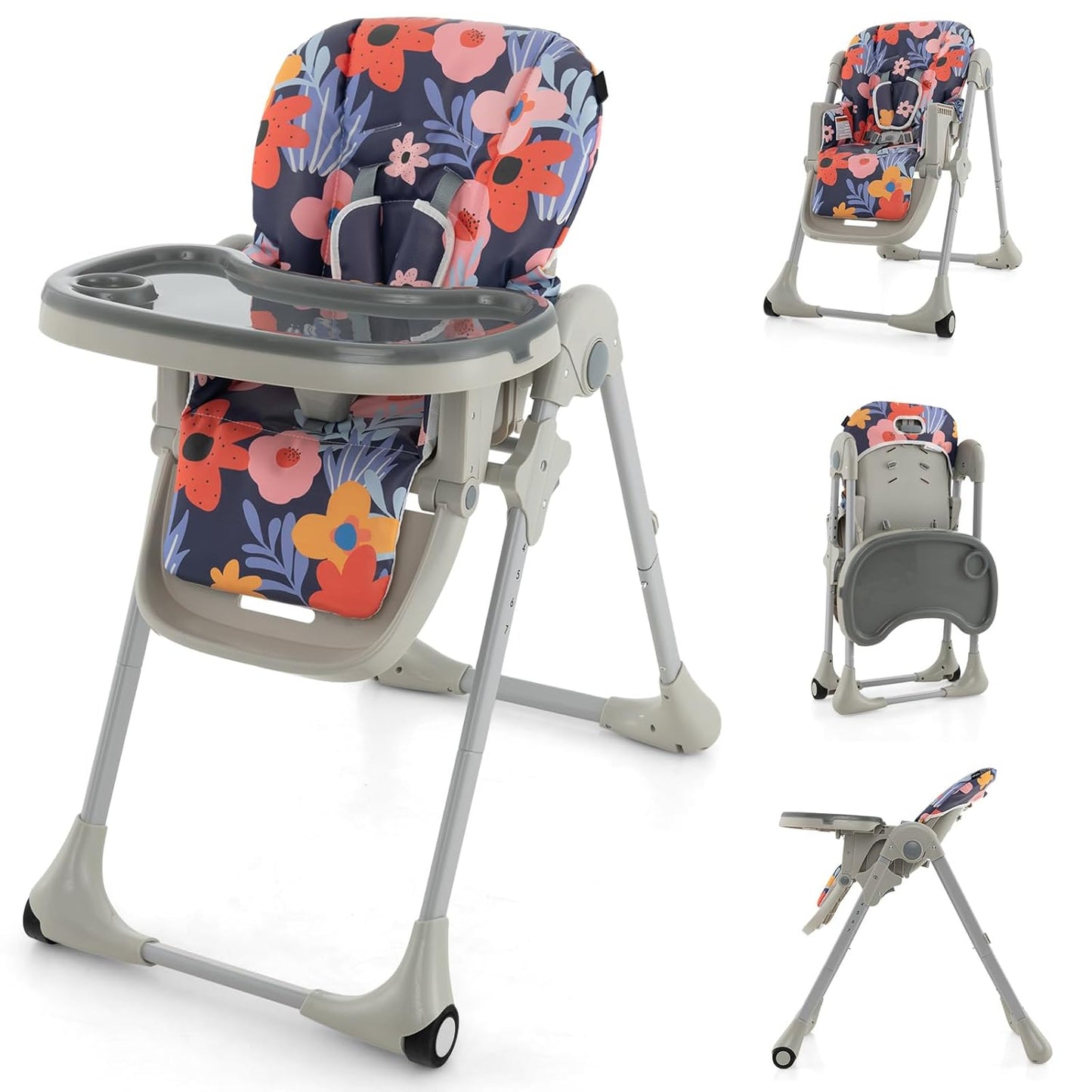 HONEY JOY Baby High Chair with Adjustable Heights & Recline