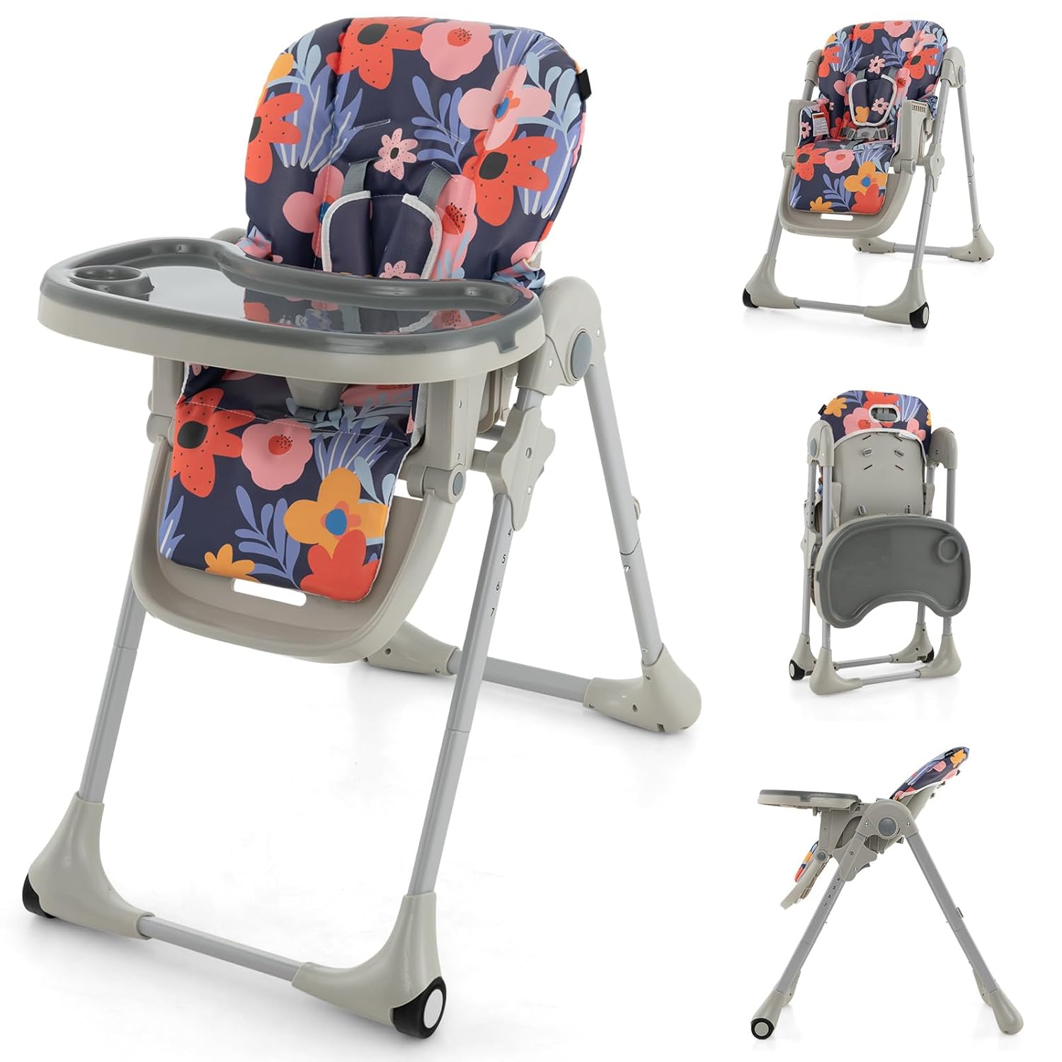 HONEY JOY Baby High Chair with Adjustable Heights & Recline