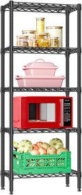 5 Tier Steel Storage Shelves - Heavy Duty Wire Shelving Rack
