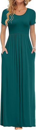 AUSELILY Women's Short Sleeve Maxi Dress - Soft Jersey Casual