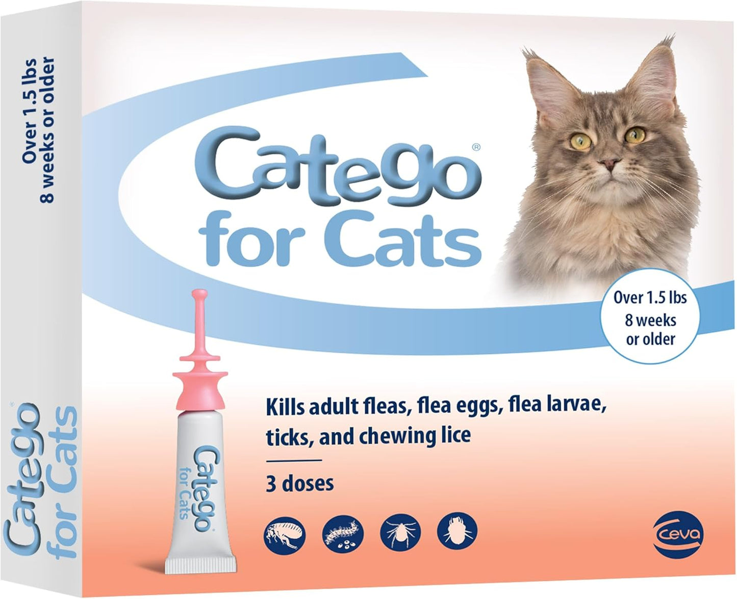 Catego for Cats Flea and Tick Treatment & Prevention 3-Month Supply