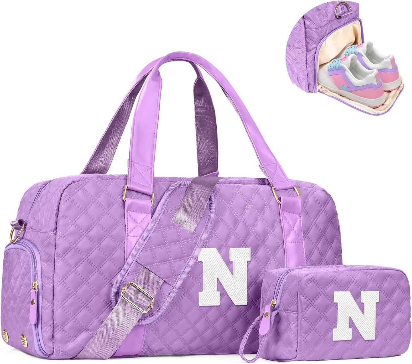 Personalized Initial Travel Duffle Bag for Women and Girls