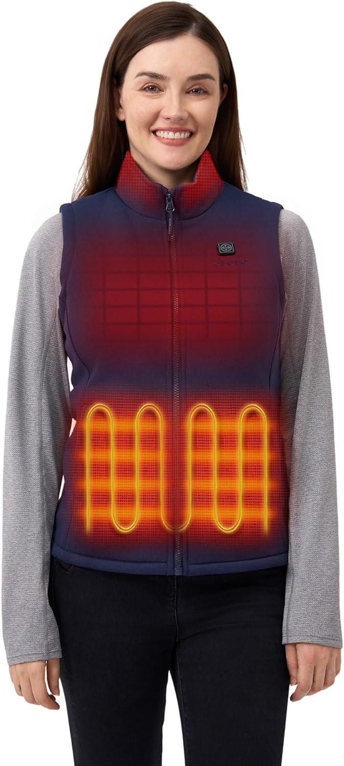 ORORO Women's Heated Fleece Vest with Collar for Ultimate Warmth
