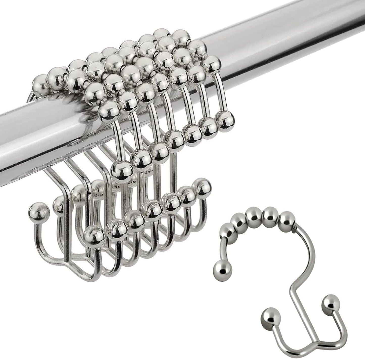 Set of 12 Rust Resistant Shower Hooks by DadyMart