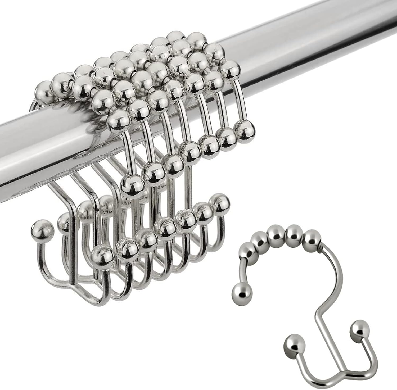 Set of 12 Rust Resistant Shower Hooks by DadyMart