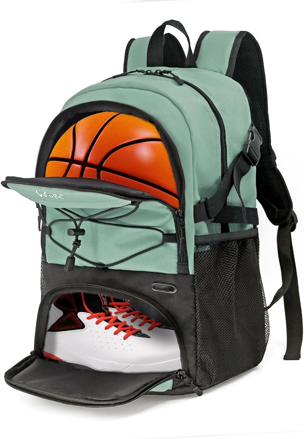 WOLT Basketball Backpack with Ball Holder & Shoes Compartment