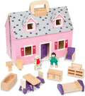 Melissa & Doug Fold and Go Wooden Dollhouse for Creative Play