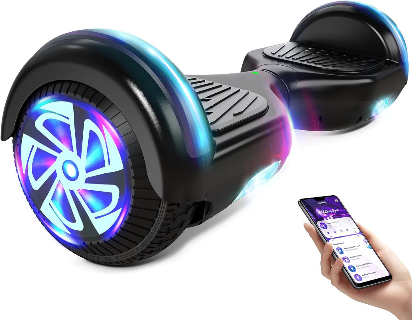 Scooter with Bluetooth and Colorful LED Lights for All Ages