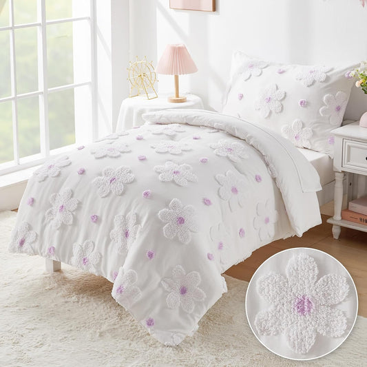 Cozyholy Toddler Bedding Set with Floral Design for Girls