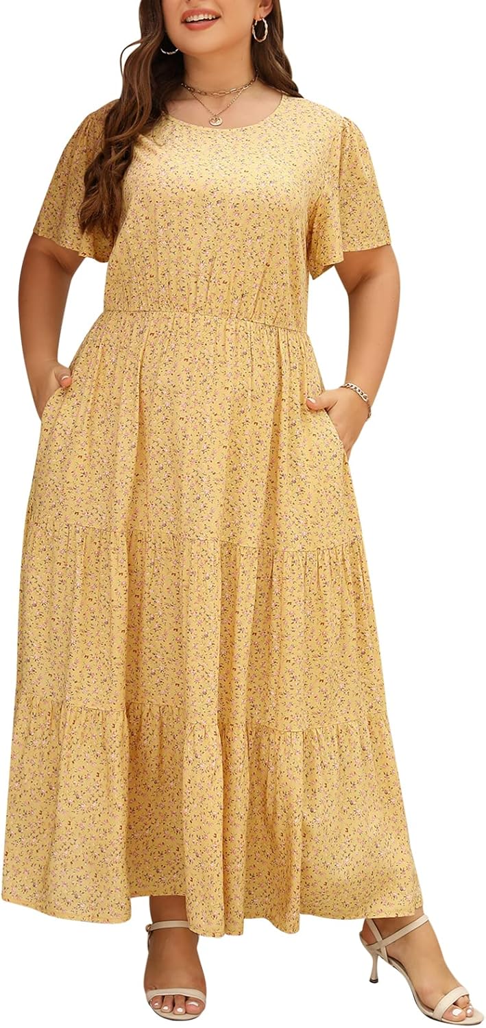 Plus Size Maxi Dresses for Curvy Women - Boho Floral Style