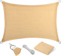 10 ft x 12 ft Beige Sun Shade Sail Rectangular Canopy - Cool Patio