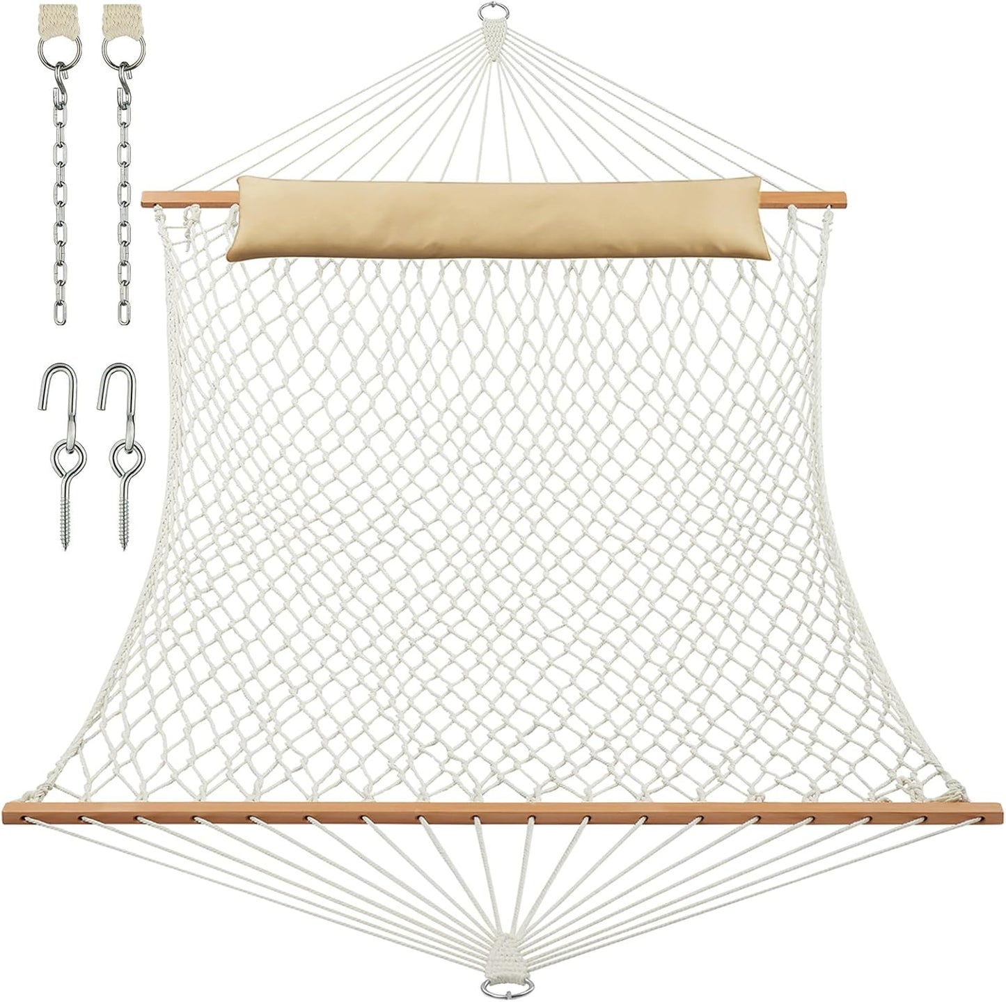 JoyView Traditional Rope Double Hammock for Outdoor Relaxation