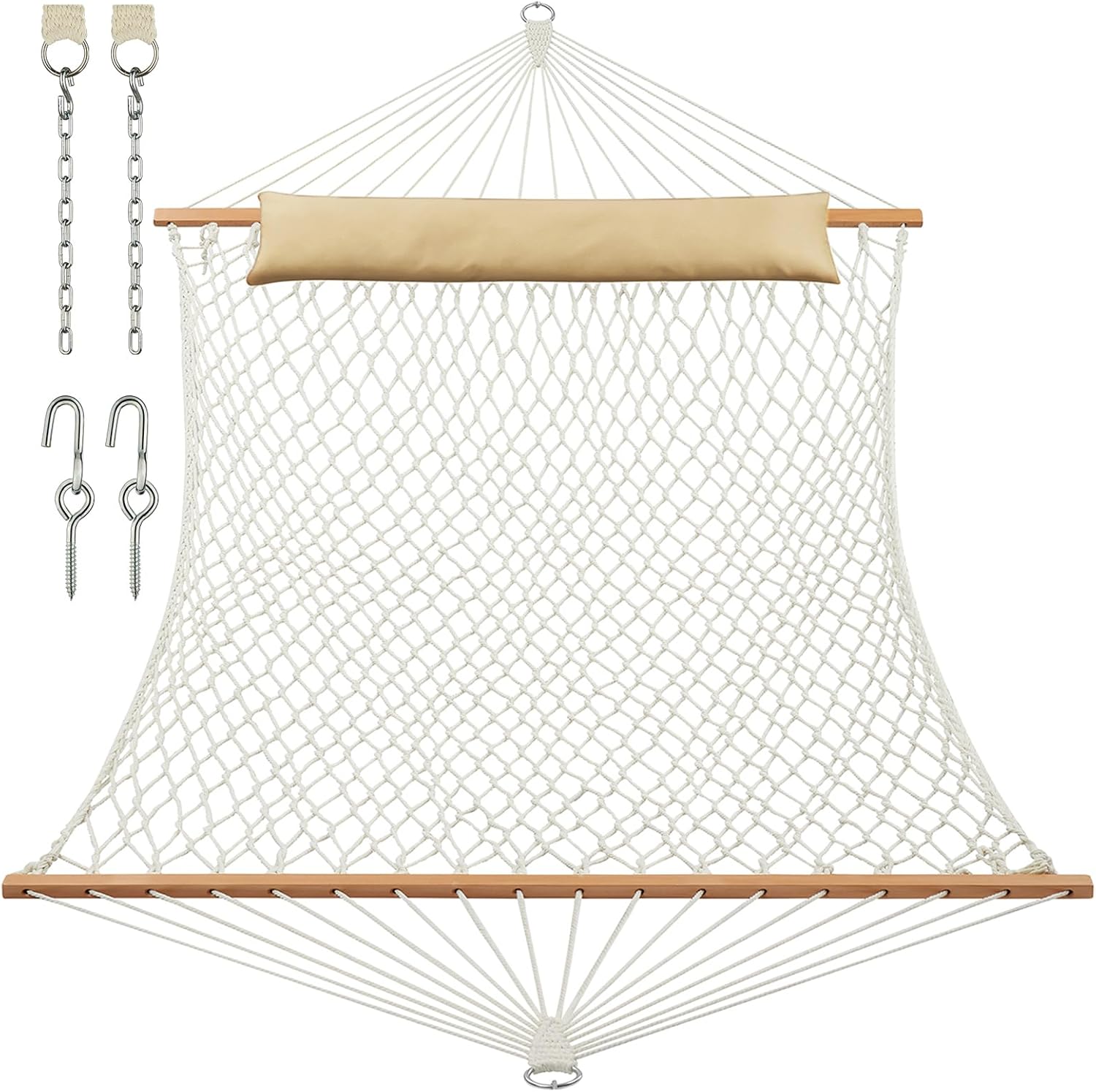 JoyView Traditional Rope Double Hammock for Outdoor Relaxation